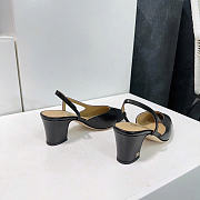 Kitlife Chanel Black Calfskin Cap Toe CC Slingback Pumps 65mm - 6