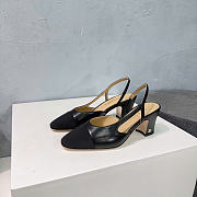 Kitlife Chanel Black Calfskin Cap Toe CC Slingback Pumps 65mm - 5