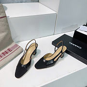 Kitlife Chanel Black Calfskin Cap Toe CC Slingback Pumps 65mm - 4