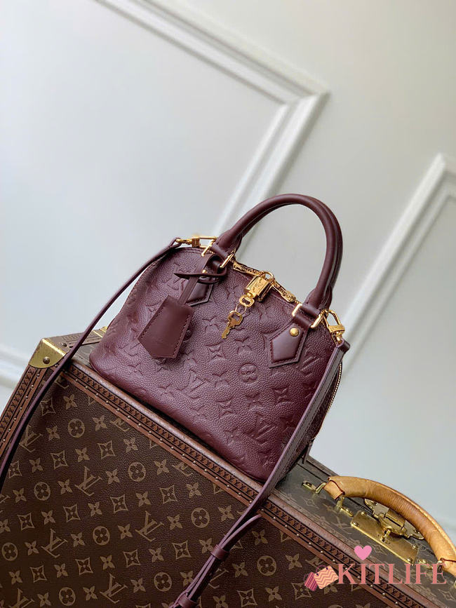 Kitlife Louis Vuitton Alma BB Bag Burgundy Monogram Empreinte M2A399 23.5x17.5x11.5cm  - 1