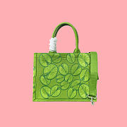 Kitlife Dior Medium Book Tote with Strap Green Dior Water Lily Embroidery and Dior Médaillon 36x27.5x16.5cm - 4