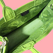 Kitlife Dior Medium Book Tote with Strap Green Dior Water Lily Embroidery and Dior Médaillon 36x27.5x16.5cm - 3
