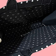 Kitlife Dior Medium Book Tote with Strap Black and White PolkaDior Embroidery 36x27.5x16.5cm - 4