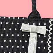 Kitlife Dior Medium Book Tote with Strap Black and White PolkaDior Embroidery 36x27.5x16.5cm - 2