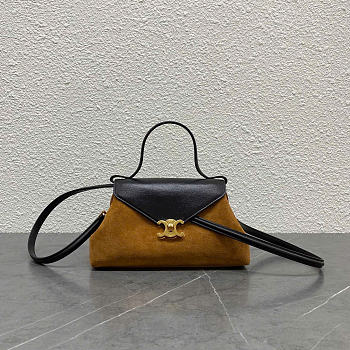 Kitlife Celine Flair In XL Dark Brown Suede Bag L10AT5 34x17x13cm 