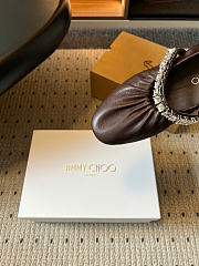Kitlife Jimmy Choo Jade Ballet Flats Shoes Dark Brown - 5
