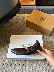 Kitlife Jimmy Choo Jade Ballet Flats Shoes Dark Brown - 2
