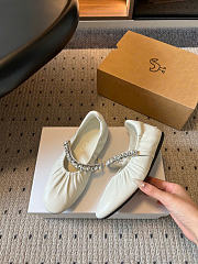 Kitlife Jimmy Choo Jade Ballet Flats Shoes White - 2