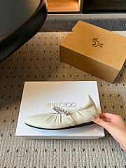 Kitlife Jimmy Choo Jade Ballet Flats Shoes White - 5