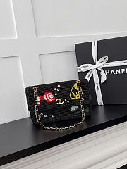 Kitlife Chanel Coco Beach Macrame Flap Bag Mesh Black AS6089 16x25.5x7cm - 1