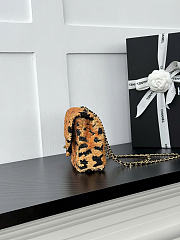 Kitlife Chanel Small Flap Bag Orange & Black Sequins, Mixed fibers & Gold-tone Metal AS4561 14x21x8cm - 3
