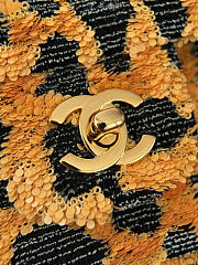 Kitlife Chanel Small Flap Bag Orange & Black Sequins, Mixed fibers & Gold-tone Metal AS4561 14x21x8cm - 2