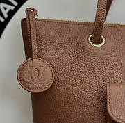 Kitlife Chanel Clair CC Front Pocket Chain Tote Bag Brown 22x35x11cm  - 6