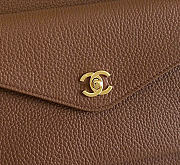 Kitlife Chanel Clair CC Front Pocket Chain Tote Bag Brown 22x35x11cm  - 2