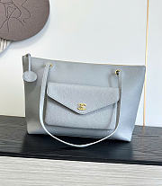 Kitlife Chanel Clair CC Front Pocket Chain Tote Bag Light Gray 22x35x11cm - 1
