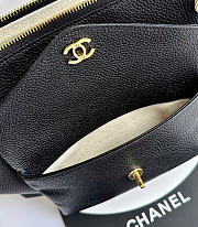 Kitlife Chanel Clair CC Front Pocket Chain Tote Bag Black 22x35x11cm - 2