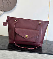 Kitlife Chanel Clair CC Front Pocket Chain Tote Bag Burgundy 22x35x11cm  - 1