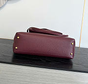Kitlife Chanel Clair CC Front Pocket Chain Tote Bag Burgundy 22x35x11cm  - 6