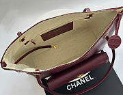 Kitlife Chanel Clair CC Front Pocket Chain Tote Bag Burgundy 22x35x11cm  - 5