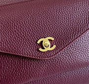 Kitlife Chanel Clair CC Front Pocket Chain Tote Bag Burgundy 22x35x11cm  - 2