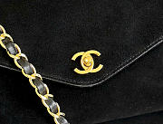 Kitlife Chanel Clair CC Front Pocket Chain Tote Bag Black Suede 22x35x11cm - 6