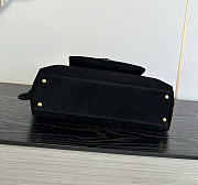 Kitlife Chanel Clair CC Front Pocket Chain Tote Bag Black Suede 22x35x11cm - 3