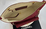 Kitlife Chanel Clair CC Front Pocket Chain Tote Bag Burgundy Suede 22x35x11cm - 6