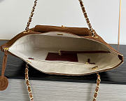 Kitlife Chanel Clair CC Front Pocket Chain Tote Bag Brown Suede 22x35x11cm - 3