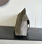 Kitlife Chanel Clair CC Front Pocket Chain Tote Bag Gray Suede 22x35x11cm - 6