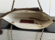 Kitlife Chanel Clair CC Front Pocket Chain Tote Bag Dark Brown Suede 22x35x11cm - 4