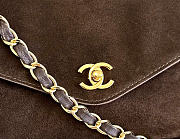 Kitlife Chanel Clair CC Front Pocket Chain Tote Bag Dark Brown Suede 22x35x11cm - 2