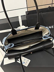 Kitlife Chanel Small Shopping Bag Black Calfskin & Blue Denim AS6288 31x15x12cm  - 6