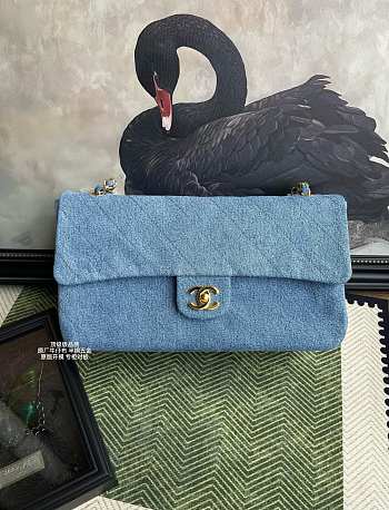Kitlife Chanel Denim Souplissimo Maxi Flap Blue Bag AS6281 32x19.5x10cm
