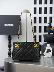 Kitlife Chanel Black Lambskin Quilted Chain Tote Bag AS6248 16x24.5x7.5cm - 1