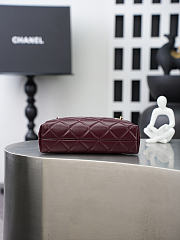 Kitlife Chanel Burgundy Lambskin Quilted Chain Tote Bag AS6248 16x24.5x7.5cm - 2