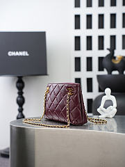 Kitlife Chanel Burgundy Lambskin Quilted Chain Tote Bag AS6248 16x24.5x7.5cm - 3