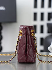 Kitlife Chanel Burgundy Lambskin Quilted Chain Tote Bag AS6248 16x24.5x7.5cm - 4
