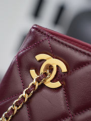 Kitlife Chanel Burgundy Lambskin Quilted Chain Tote Bag AS6248 16x24.5x7.5cm - 5