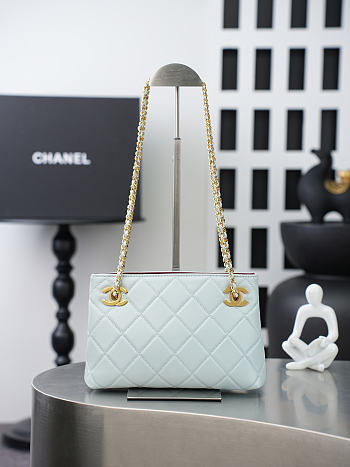 Kitlife Chanel White Lambskin Quilted Chain Tote Bag AS6248 16x24.5x7.5cm