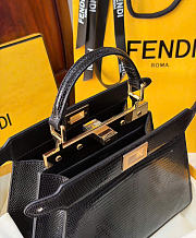 Kitlife Fendi Iconic Peekaboo ISeeU Black Lizard Leather 20cm - 3