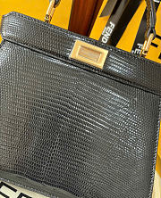Kitlife Fendi Iconic Peekaboo ISeeU Black Lizard Leather 20cm - 2