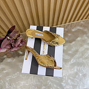 Kitlife Aquazzura Ce Soir Embellished Gold Metallic Leather Mule 75mm - 4