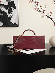 Kitlife Chanel Party Bag With Chain Burgundy Calfskin With Lizard Effect AP5280 25x9.5x5cm - 5