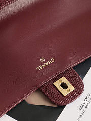 Kitlife Chanel Party Bag With Chain Burgundy Calfskin With Lizard Effect AP5280 25x9.5x5cm - 4