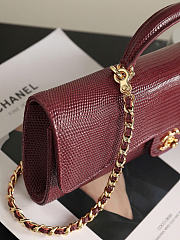 Kitlife Chanel Party Bag With Chain Burgundy Calfskin With Lizard Effect AP5280 25x9.5x5cm - 3