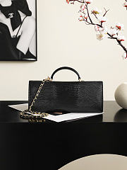 Kitlife Chanel Party Bag With Chain Black Calfskin With Lizard Effect AP5280 25x9.5x5cm - 4