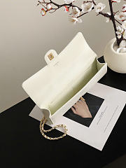 Kitlife Chanel Party Bag With Chain White Calfskin With Lizard Effect AP5280 25x9.5x5cm - 3