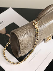 Kitlife Chanel Party Bag With Chain Gray Calfskin With Lizard Effect AP5280 25x9.5x5cm  - 5