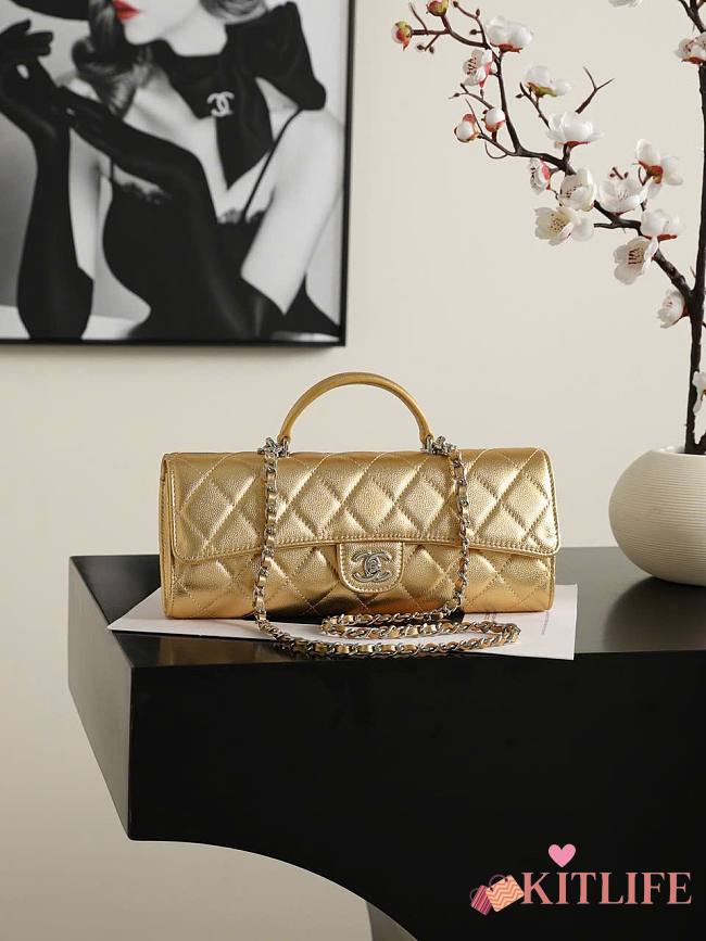 Kitlife Chanel Party Bag With Chain Gold AP5280 25x9.5x5cm - 1