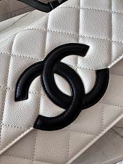 Kitlife Chanel Flap Top-Handle Bag White Grained Leather AP6644 24x16x5cm  - 3